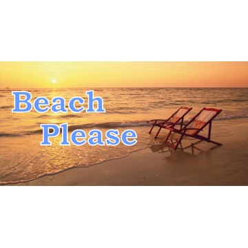 Beach Please Ocean Scene Photo License Plate